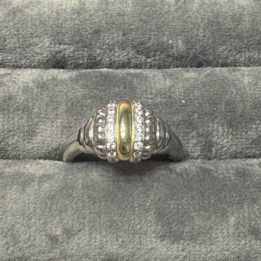 Ideaure Two-Tone Silver and Gold Ring, Size 10